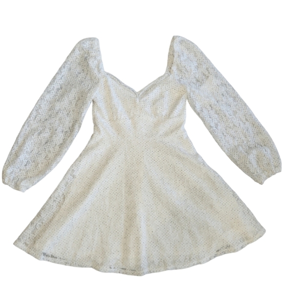 City Vibe Floral Lace A-Line Dress Ivory with Black Dots Juniors Size 3 NWT - Picture 1 of 13